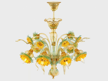 VAN GOGH SUNFLOWERS - Murano glass ceiling lamp by Sogni Di Cristallo - view 3